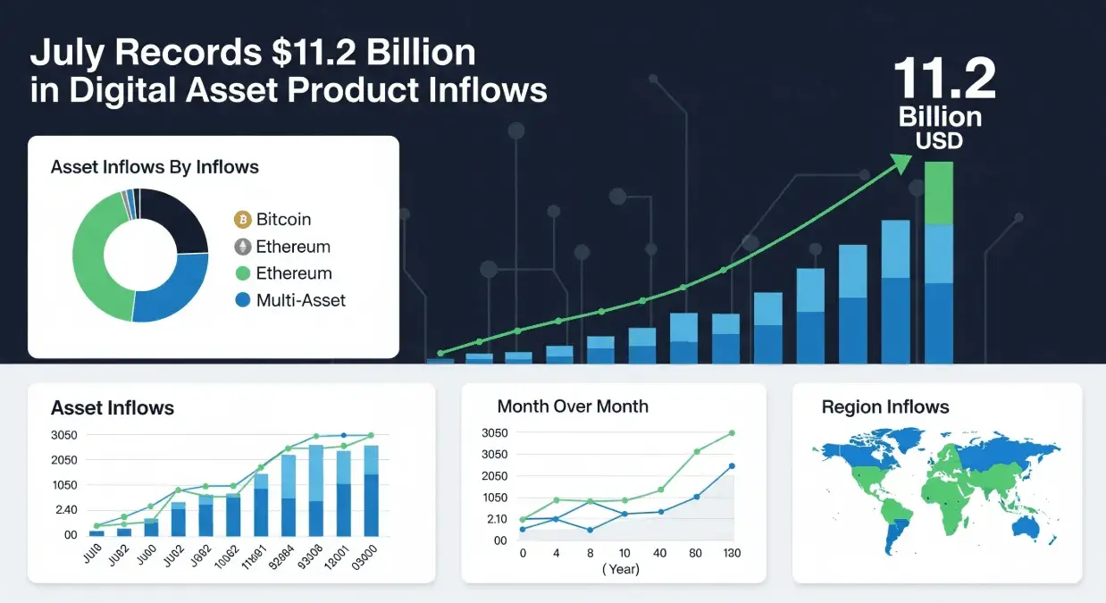 Los activos digitales registran entradas récord mientras Ethereum lidera el auge de las altcoins