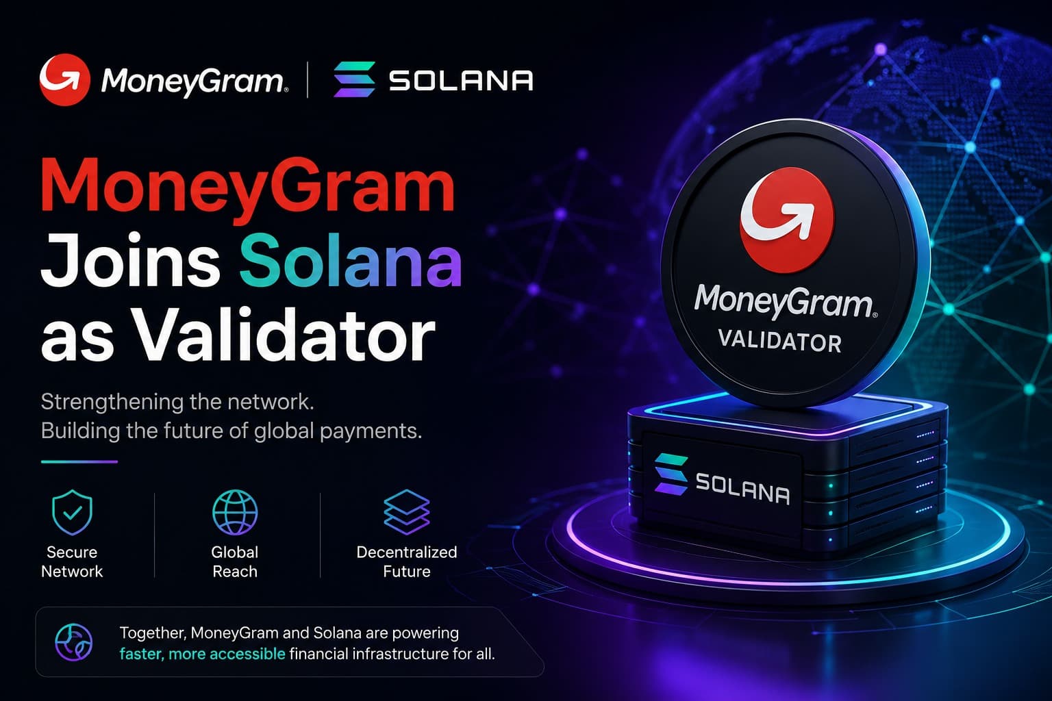 MoneyGram Joins Solana as Validator