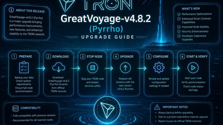 TRON’s GreatVoyage-v4.8.2 (Pyrrho) Mainnet Upgrade Is Here – What Node Operators Need to Know